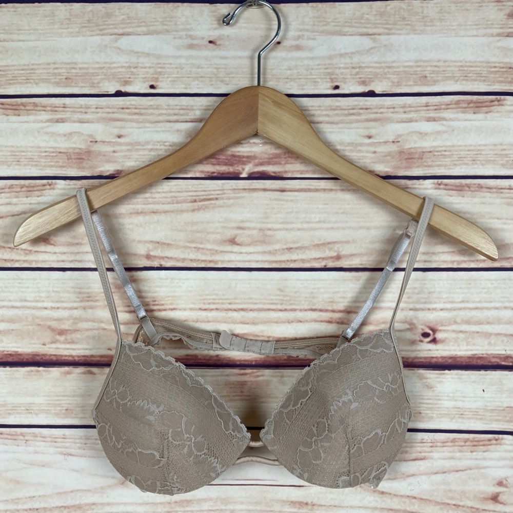 Calvin Klein Lace Bra Underwire Lined Tan 36B
